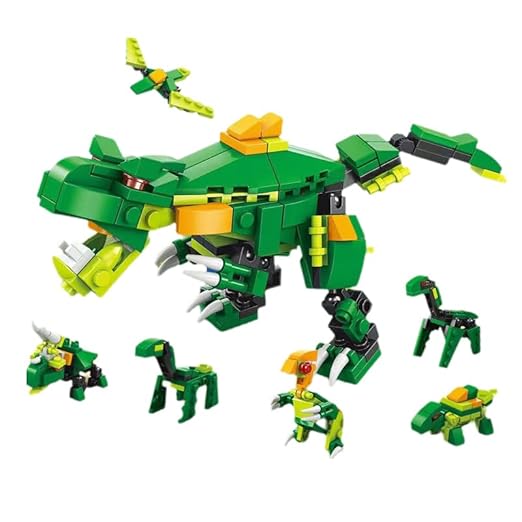 Dify 6-in-1 Dinosaur Building Blocks Set – 160 Pcs Educational DIY Construction Toy for Kids Ages 6+, Realistic Jurassic Models with Instruction Manual