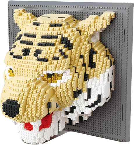 Dify Tiger Wall Art Building Blocks Set (2267+ PCS) | Complex for Ages 14+ | 3D Wildlife Mosaic Display Model | Home & Office Wall Décor