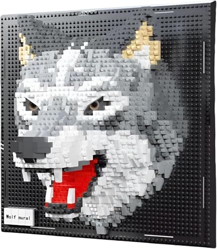 Dify Wolf Wall Art Building Blocks Set (2214+ PCS) | Complex for Ages 14+ | 3D Wildlife Mosaic Display Model | Home & Office Wall Décor