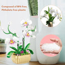 Dify Orchid Flower Building Blocks Set (581+ Pieces) Customizable DIY Botanical Decor Kit with Adjustable Stems & Dual Bloom Design,
