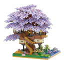 Dify Cherry Blossom Bonsai Tree Building Set with LED Lights – 2229+ Micro Pieces Japanese Sakura Tree House Model Kit, Purple Collectible for Adults & Teens (14+)