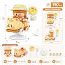 Dify Ginger Cat Rocking Ride Building Blocks Set 190+ Pcs | Cute Cartoon Animal Scooter Model | Creative Display Toy for Kids & Collectors