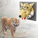 Dify Tiger Wall Art Building Blocks Set (2267+ PCS) | Complex for Ages 14+ | 3D Wildlife Mosaic Display Model | Home & Office Wall Décor