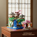 Dify Sakura Collection Building Blocks Combo Bundle [2705 + 164 Pcs] | Cherry Blossom Tree & Bonsai Garden Set with LED Lights | Japanese Architecture Décor Kit