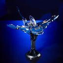 Dify Mechanical Manta Marine Life Building Blocks Set with LED Lights & Movable Joints (689+ PCS) | Steampunk Sea Creature Model with Display Stand