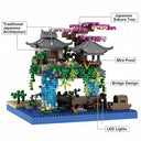 Dify Cherry Blossom Bonsai Tree Building Set, 920+ PCS Micro Mini Blocks, Japanese Sakura Tree | LED Lights | Chinese Pond Architecture Model Kit, DIY Desk Décor for Adults & Kids (Size M)