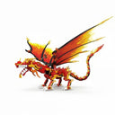 Dify || Red 523pcs || Dual Dragon Building Block Set Dragon Model Toy for Kids [Red Flame]