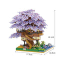 Dify Cherry Blossom Bonsai Tree Building Set – 2229+ Pieces Japanese Sakura Tree House Model, Mini Micro Bricks Creative Collectible Gift for Adults & Teens 14+ (Purple)