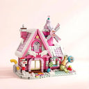Dify Pink Candy House Building Block Set with Windmill, 614+ PCS Dream Candy Shop Toy, Mini Brick Display Model Kit for Girls, Creative Gift for Kids & Adults