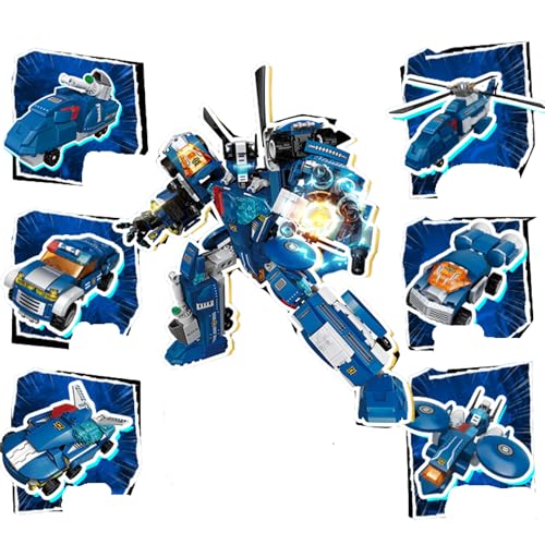 Dify 6-in-1 Robot Building Blocks Set (750+ PCS) | Transforming Mech Models Construction Kit | STEM Educational Toy for Kids & Teens | Creative Play Set