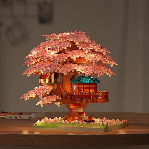 Dify Cherry Blossom Bonsai Tree Building Set – 2151+ Pieces Japanese Sakura Tree House Model, Mini Micro Bricks Creative Collectible Gift for Adults & Teens 14+ (Pink)