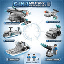 Dify 6-in-1 Naval Forces Building Block Set, 159 PCS Military Navy Vehicle Construction Kit with Helicopter, Submarine, Patrol Boat & Cannon, STEM Toy for Kids,