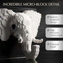Dify Elephant Wall Art Building Blocks Set (1645+ PCS) | Complex for Ages 14+ | 3D Wildlife Mosaic Display Model | Home & Office Wall Décor | 5 Year Structural Warranty