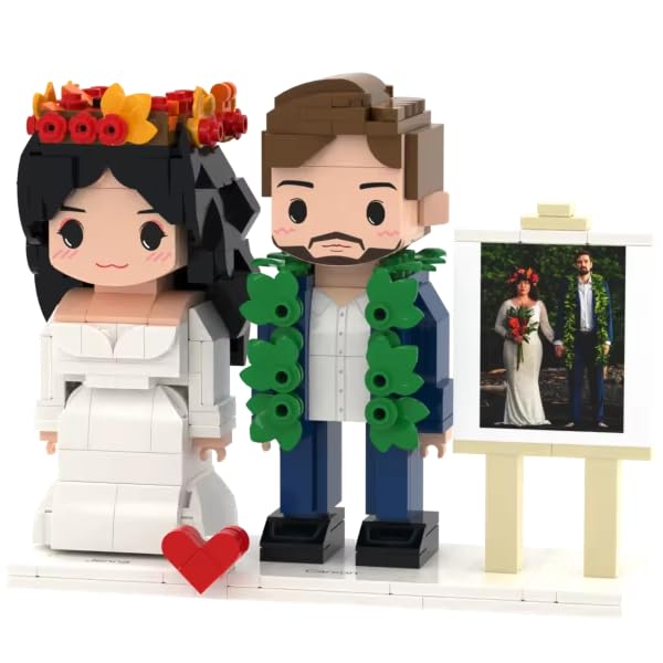 Dify Custom 2-Character Photo Building Blocks Set | Personalized Picture Mosaic Brick Art Kit | DIY Couple Memory Frame Gift