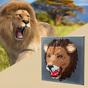 Dify Lion Wall Art Building Blocks Set (1889+ PCS) | Complex for Ages 14+ | 3D Wildlife Mosaic Display Model | Home & Office Wall Décor