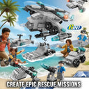 Dify 6-in-1 Naval Forces Building Block Set, 159 PCS Military Navy Vehicle Construction Kit with Helicopter, Submarine, Patrol Boat & Cannon, STEM Toy for Kids, | 5 Year Structural Warranty