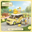 Dify Duck Lemon Tea Car Building Blocks Set (260+ PCS) | Cute Beverage Vehicle Model Kit | Creative Mini Construction Toy for Kids & Collectors