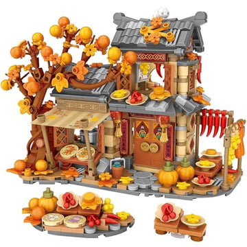 Dify Autumn Sun Cabin Building Blocks Set (962+ PCS) | LED Light Countryside Cottage Architecture Model Kit | Creative Display Décor for Teens & Adults