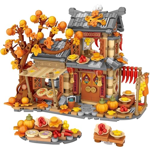 Dify Autumn Sun Cabin Building Blocks Set (962+ PCS) | LED Light Countryside Cottage Architecture Model Kit | Creative Display Décor for Teens & Adults