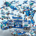 Dify 51-in-1 Police Robot Building Block Set, 700 PCS City Police Vehicle, Fighter Plane & Command Center Construction Kit, STEM Toy for Kids Ages 10+,
