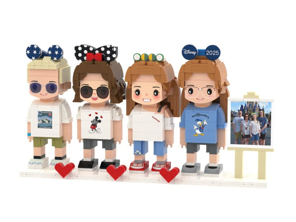 Dify Custom 4-Character Photo Building Blocks Set | Personalized Picture Mosaic Brick Art Kit | DIY Family & Friends Memory Frame Gift