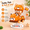 Dify Red Panda Rocking Ride Building Blocks Set 190+ Pcs | Cute Cartoon Animal Scooter Model | Creative Display Toy for Kids & Collectors