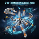 Dify 2-in-1 Robot Spaceship Building Block Set, 673+ PCS Transforming Robot to Spacecraft Model Kit, STEM Sci-Fi Construction Toy Gift for Kids & Teens