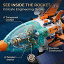 Dify Solar Powered Rocket Building Blocks Set (341+ PCS) | STEM Space Launch Vehicle Model Kit | Educational Construction Toy for Kids | 5 Year Structural Warranty