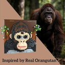 Dify Orangutan Wall Art Building Blocks Set (1810+ PCS) | Complex for Ages 14+ | 3D Wildlife Mosaic Display Model | Home & Office Wall Décor