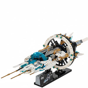 Dify || Space Station Building Blocks Set || 1144 pcs || Motorized Rotating Spaceship with 3 LED Lights & Display Stand || STEM Space Exploration Construction Kit