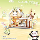 Dify Ice Cream House Building Blocks Set (884+ PCS) | LED Light Dessert Shop Architecture Model Kit | Creative Display Décor for Teens & Adults