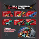 Dify 6-in-1 F1 Racing Car Building Blocks Set (700+ PCS) | Transforming Formula Race Car Models Construction Kit | STEM Educational Toy for Kids & Teens