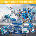Dify 51-in-1 Police Robot Building Block Set, 700 PCS City Police Vehicle, Fighter Plane & Command Center Construction Kit, STEM Toy for Kids Ages 10+,