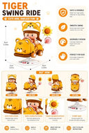 Dify Tiger Rocking Ride Building Blocks Set 188+ Pcs | Cute Cartoon Animal Scooter Model | Creative Display Toy for Kids & Collectors