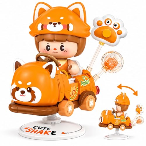 Dify Red Panda Rocking Ride Building Blocks Set 190+ Pcs | Cute Cartoon Animal Scooter Model | Creative Display Toy for Teens, Adults & Collectors
