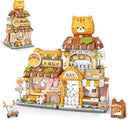 Dify Cute Cat Shop Mini Building Blocks Set, 917+ PCS Street View Animal Store Architecture Model Kit, Creative MOC Construction Toy for Girls Boys Kids Adults, Gift Idea Ages 6+