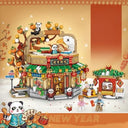 Dify New Year Roast Duck Store Building Blocks Set (1416+ PCS) | Chinese Street View Architecture Model Kit | Creative Display Décor for Teens & Adults