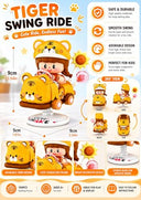Dify Tiger Rocking Ride Building Blocks Set 188+ Pcs | Cute Cartoon Animal Scooter Model | Creative Display Toy for Kids & Collectors