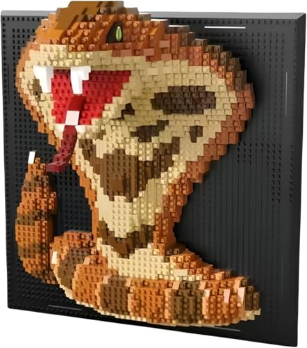 Dify Snake Wall Art Building Blocks Set (1520+ PCS) | Complex for Ages 14+ | 3D Reptile Mosaic Display Model | Home & Office Wall Décor