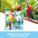 Dify Two Parrots Wall Art Building Blocks Set (1550+ PCS) | Complex for Ages 14+ | 3D Love Birds Mosaic Display Model | Home & Office Wall Décor