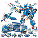 Dify 51-in-1 Police Robot Building Block Set, 700 PCS City Police Vehicle, Fighter Plane & Command Center Construction Kit, STEM Toy for Kids Ages 10+,