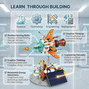 Dify Solar Powered Rocket Building Blocks Set (341+ PCS) | STEM Space Launch Vehicle Model Kit | Educational Construction Toy for Kids