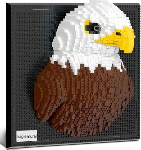 Dify Eagle Wall Art Building Blocks Set (1700+ PCS) | Complex for Ages 14+ | 3D Bird of Prey Mosaic Display Model | Home & Office Wall Décor