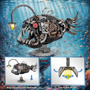 Dify Mechanical Lantern Fish Building Blocks Set (1038+ PCS) | Complex for Ages 14+ | Light-Up Deep Sea Animal Model with Display Stand | STEM Construction Toy