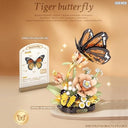 Dify Tiger Butterfly Insect Flower Building Blocks Set 575+ Pcs | LED Lights, for Kids & Adults | STEM Educational Nature Toy for Kids & Adults