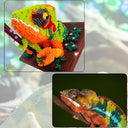 Dify Chameleon Wall Art Building Blocks Set (2691+ PCS) | Complex for Ages 14+ | 3D Reptile Mosaic Display Model | Home & Office Wall Décor