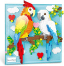 Dify Two Parrots Wall Art Building Blocks Set (1550+ PCS) | Complex for Ages 14+ | 3D Love Birds Mosaic Display Model | Home & Office Wall Décor