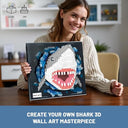Dify Shark Wall Art Building Blocks Set (1926+ PCS) | Complex for Ages 14+ | 3D Marine Life Mosaic Display Model | Home & Office Wall Décor
