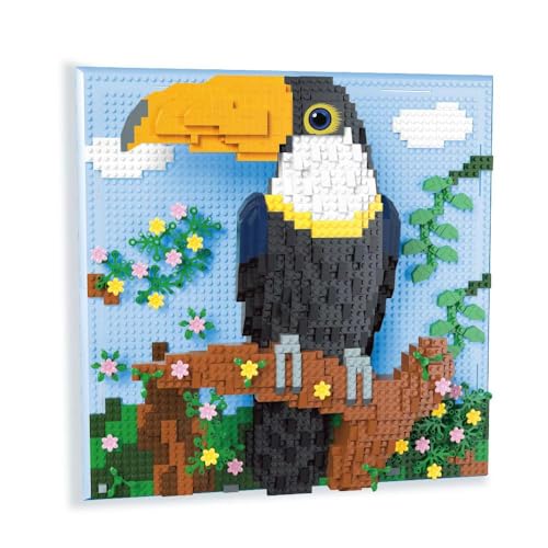 Dify Toucan Wall Art Building Blocks Set (1363+ PCS) | Complex for Ages 14+ | 3D Tropical Bird Mosaic Display Model | Home & Office Wall Décor