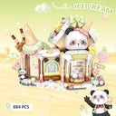 Dify Ice Cream House Building Blocks Set (884+ PCS) | LED Light Dessert Shop Architecture Model Kit | Creative Display Décor for Teens & Adults